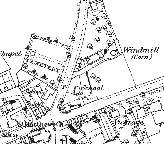 1887 map showing the mill