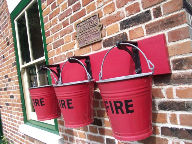 Fire buckets at Holt Station