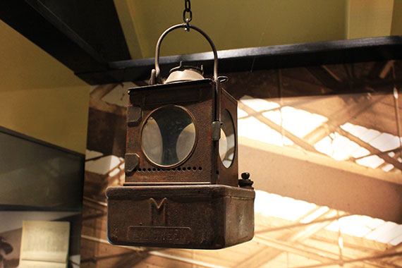 A lamp from the station at Peterborough Museum