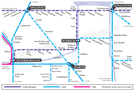 A modern diagram of what was the local network in the late 40's (Click for full East Anglia map).